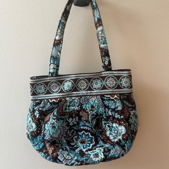 Vera Bradley Retired Java Blue Morgan Purse - Picture 1 of 5